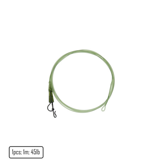 Fluorocarbon Core Leader with Full Metal Lead Clip trans/ green