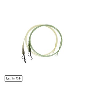 Fluorocarbon Core Leader with Full Metal Lead Clip trans/ greent
