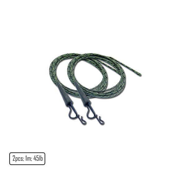 Lead Core Leader with Full Metal Lead Clip green