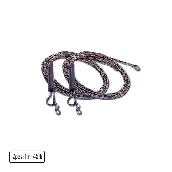 Lead Core Leader with Full Metal Lead Clip brown